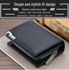Baellerry Men's Short Accordion Wallet - Fashionable, Casual, Large Capacity with Zipper and Card Holder.