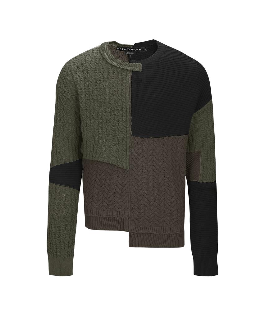 ADSB ANDERSSON BELL Patchwork Asymmetric Crewneck Sweater Atb1330M(Multi)