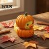 Resin Art for Home Entrance Halloween Pumpkin Duck Ornament, Stacked Yellow Miniature Ornaments Figurines, Cute Mini Desktop Decor Party Decorations