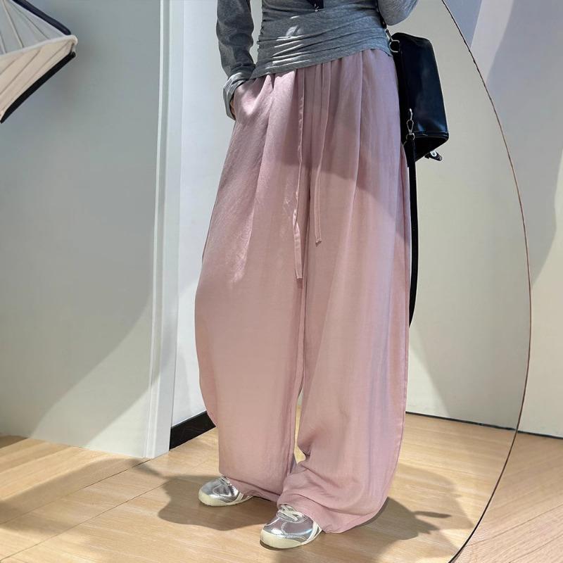 Tencel Linen Balloon Pants Women's Summer Thin High Waist Drape Loose Casual Small Scimitar Cool Wide-leg Pants