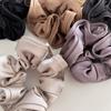 French Design With Wooden Earrings And Hair Loops, High-end Satin Finish, Women's Minimalist Temperament, New Hair Rope