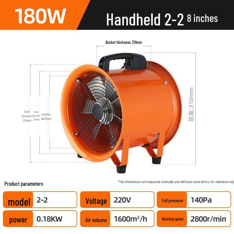 220V Portable Axial Fan: Mobile Exhaust Blower for Industrial Ventilation
