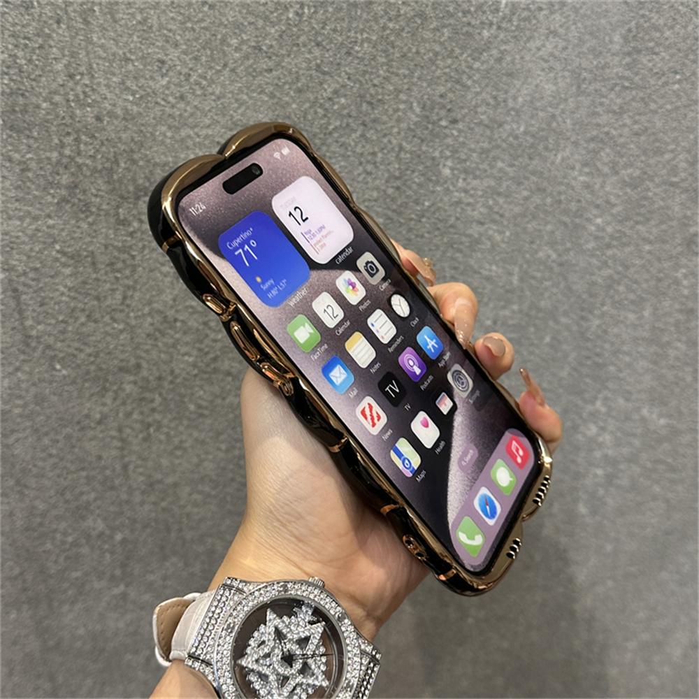 Luxury Plating 3D Diamond Lattice Pattern Soft Silicone Phone Case For iPhone 14Plus 11 12 13 15 Pro Max Shockproof Protection Cover