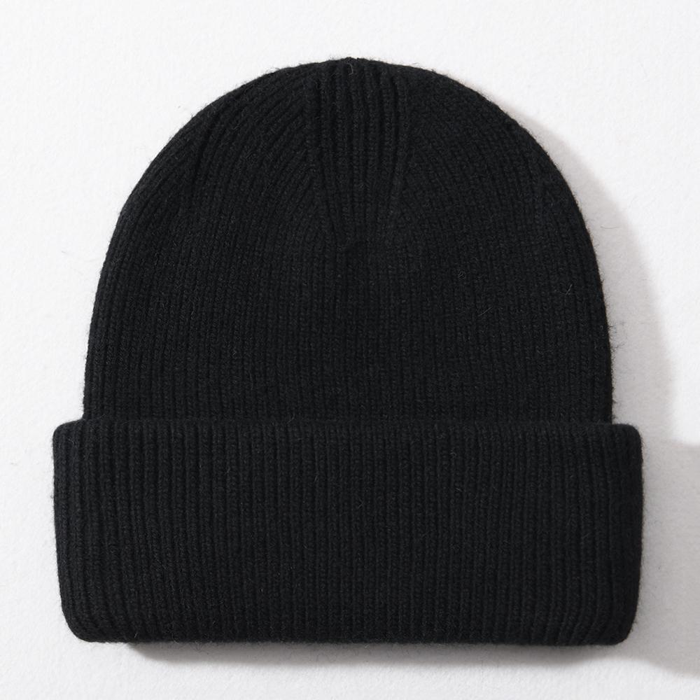 Custom Wool Beanie Hats for Women Luxury Warm Lambs Wool Knitted Winter Bennie for Business Travel Hand Drawn Logo