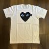 COMME DES GARCONS Play Czarna Koszulka z naszywką Podwójne Serce rozmiar M Koszulka Unisex