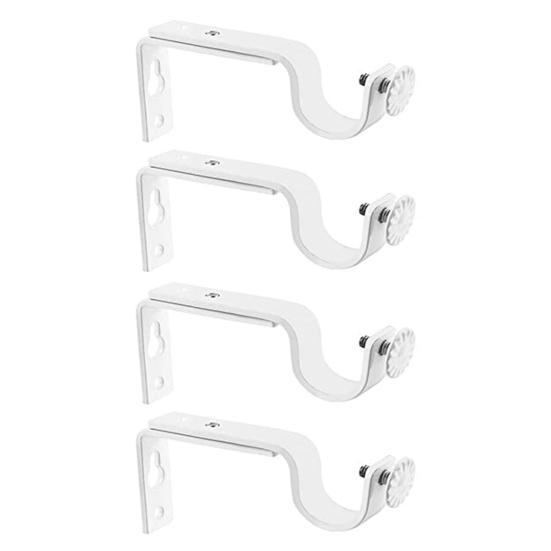 4 Staffe Per Aste Tende In Metallo Con Viti E Tasselli - Supporti Regolabili Da Parete 8-10,5 Cm, Diametro Asta 25mm