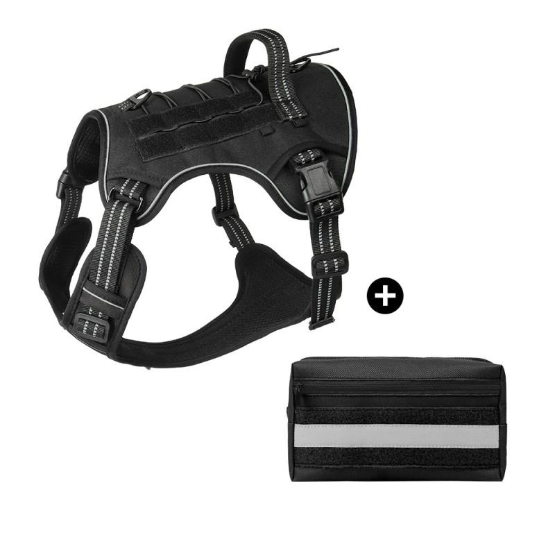 Imbracatura a pettorina per cani Heavy-Duty con sistema Molle per cani di taglia grande, per passeggiate all'aperto, controllo