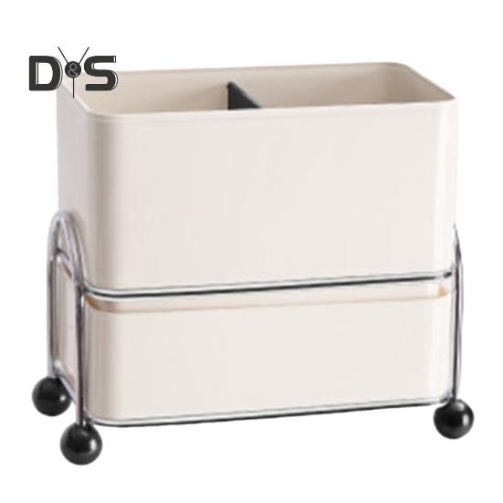 

Держатель для кухонных принадлежностей для столешницы, пластиковая ложка, палочки для еды, вилка, сливная полка, многофункциональное отделение для хранения столовых приборов, коробка бежевый