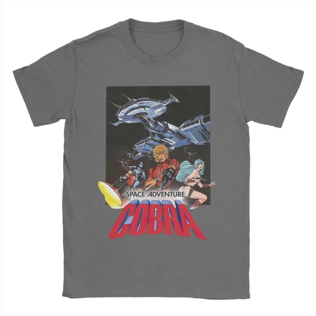 Men T-Shirt Cobra Space Pirate Anime Hipster Pure Cotton Tees Short Sleeve T Shirt Round Neck Tops 4XL