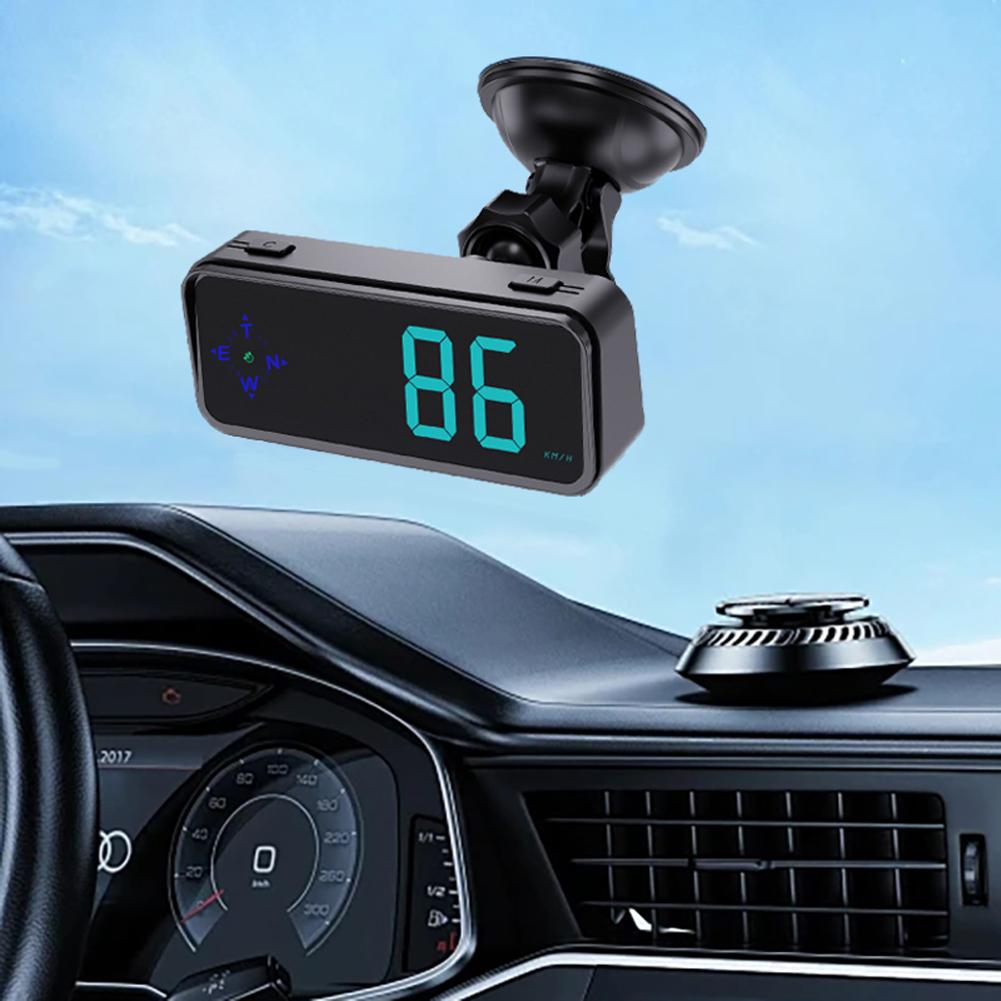 Car Head-up Display with Compass Plug and Play GPS Digital Speedometer Windshield Speed Projector Car Electronics Accessories