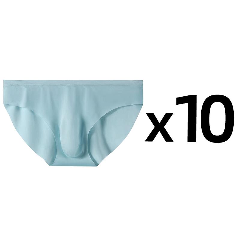 10 ks/lot Pánské spodní prádlo Ledové hedvábí Letní slipy Průhledné Sexy Trendy Prodyšné spodní prádlo Ultratenké Bezešvé kalhotky