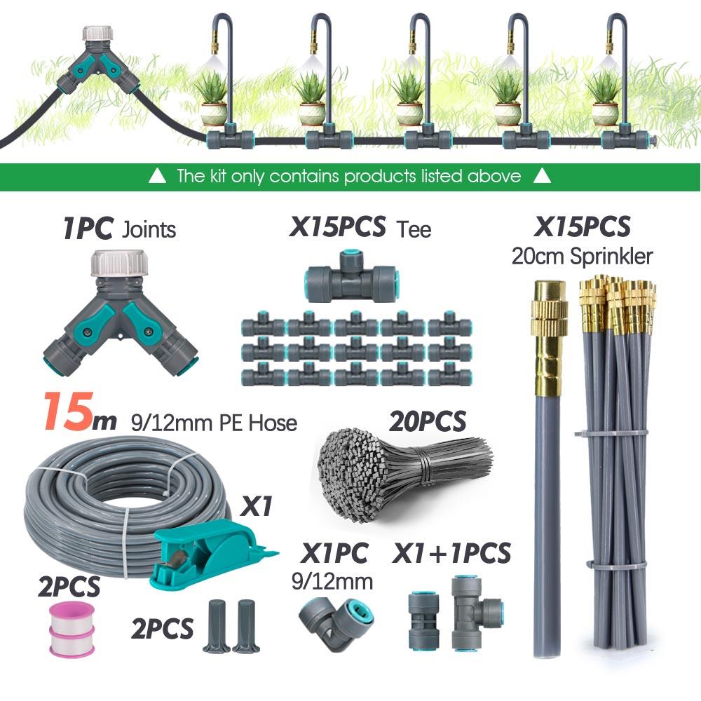 

3/8 9/12мм Садовая Система Автополива 20см Свободно Сгибаемая Регулируемая Распылительная Насадка Орошение Растений Охлаждение Туманом Комплект Дождевателя