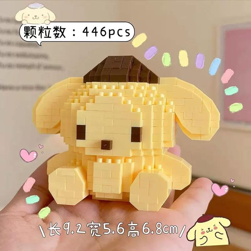 

KEEPPLEY Sanrio Аніме Hello Kitty My Melody Cinnamoroll Pompompurin Kuromi Будівельні блоки Дівчинка Дитина Святковий Різдвяний Подарунок