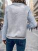 Women's Autumn 2026 Color Block Polo Collar Hoodie - Casual and Stylish Pullover