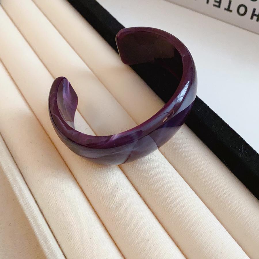 Round Smudging Bangles for Women European and American Punk Acrylic Cuff Bracelets Goth Geometric Charms Wristband Jewelry M1