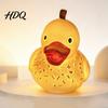 Detailed Design Ornament Glowing Resin Duck Figurine with LED Light Decorative Night