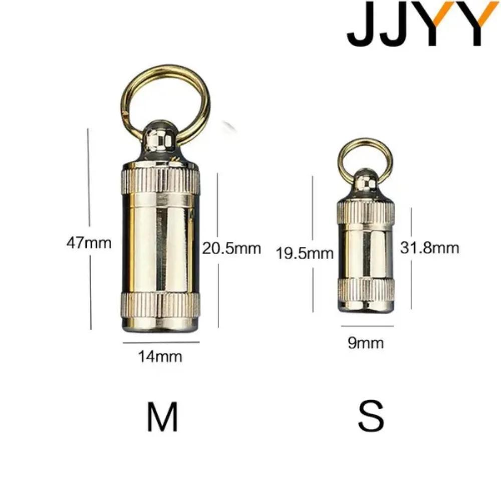 Portable Brass Snuff Bottle with Mini Spoon Pill Container for First Aid Storage Collection