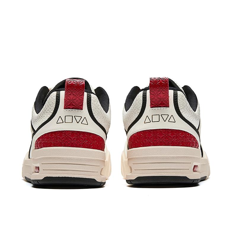 Anta Comfortable Fashionable Low-Top Skate Shoes Men Sneakers Beige Black Red 112518040-14