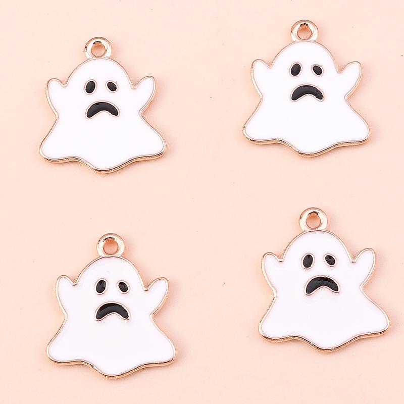 10pcs Mix Cute Enamel Halloween Charms Pumpkin Ghost Bat Charms Pendants for Jewelry Making DIY Earrings Necklace Accessories