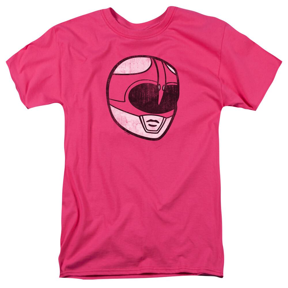Mighty Morphin Power Rangers Pink Ranger Mask T Shirt Mens Licensed Hot Pink XXL
