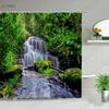 Modern 3D Printing Green Plant Tree Scenery Shower Curtains Forest Bamboo Landscape Bath Curtain Set For Bathroom Decor Cloth