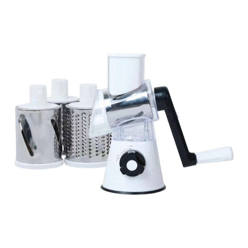 

Ручний подрібнювач з ручним приводом, кухонний подрібнювач для овочів, інструмент для нарізання фруктів та овочів з лезом з нержавіючої сталі білий