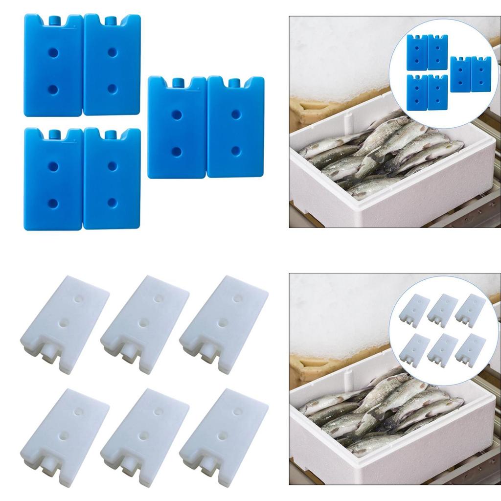 6x Ice Brick Packs Lightweight for Cool Bag that Simply Stays Frozen for Longer Ice Blocks for Hiking Fishing BBQ Family Picnic