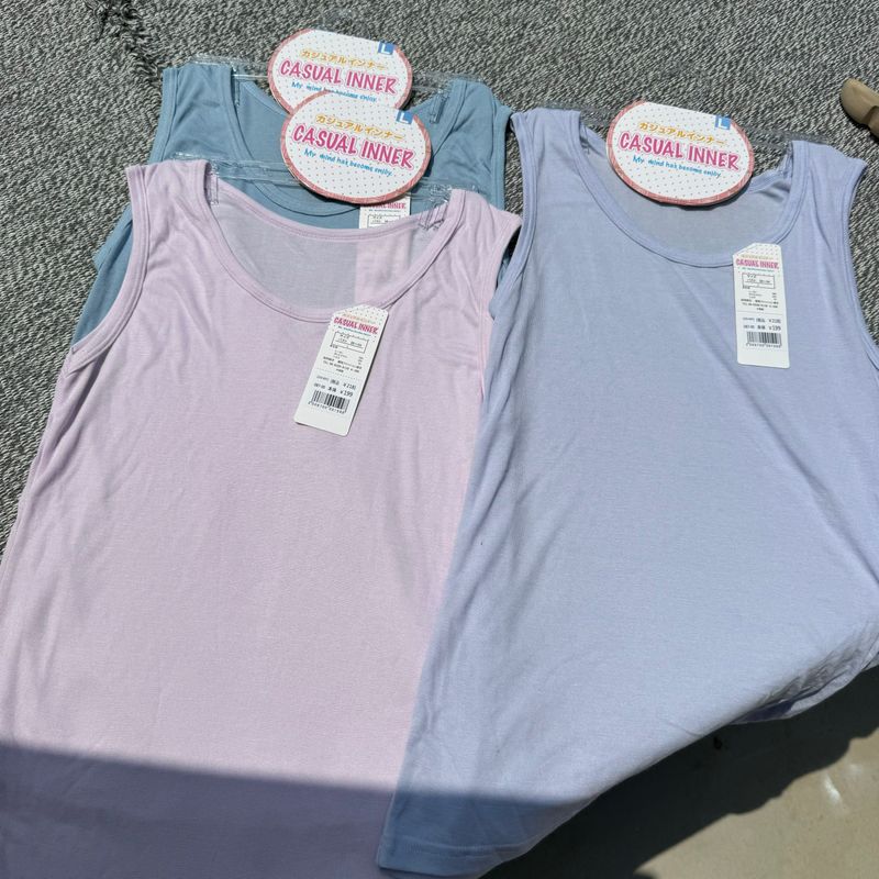

Thin and Soft! Export Japanese Single Summer Cold Feeling Pure Color Vest Thin Quick-Drying Base Strap Base Sleeveless Inner Match Blue M