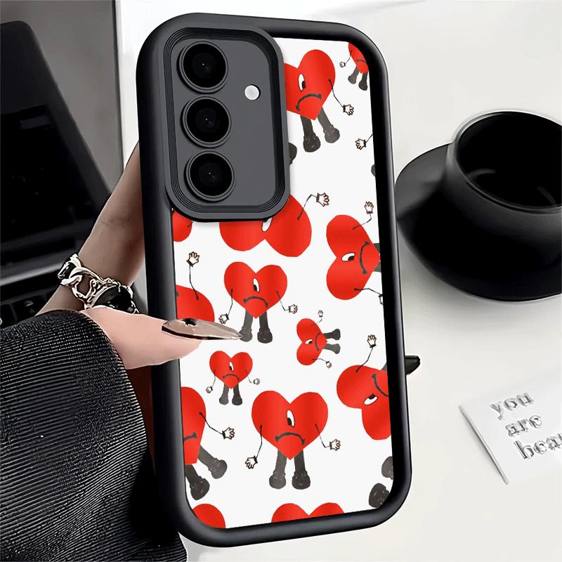 Phone Case for Samsung Galaxy A17 A16 A15 A14 A13 Bad Bunny Heart A56 A36 A26 A55 A35 A25 A54 A34 A24 A53 A33 A23 A07 A06