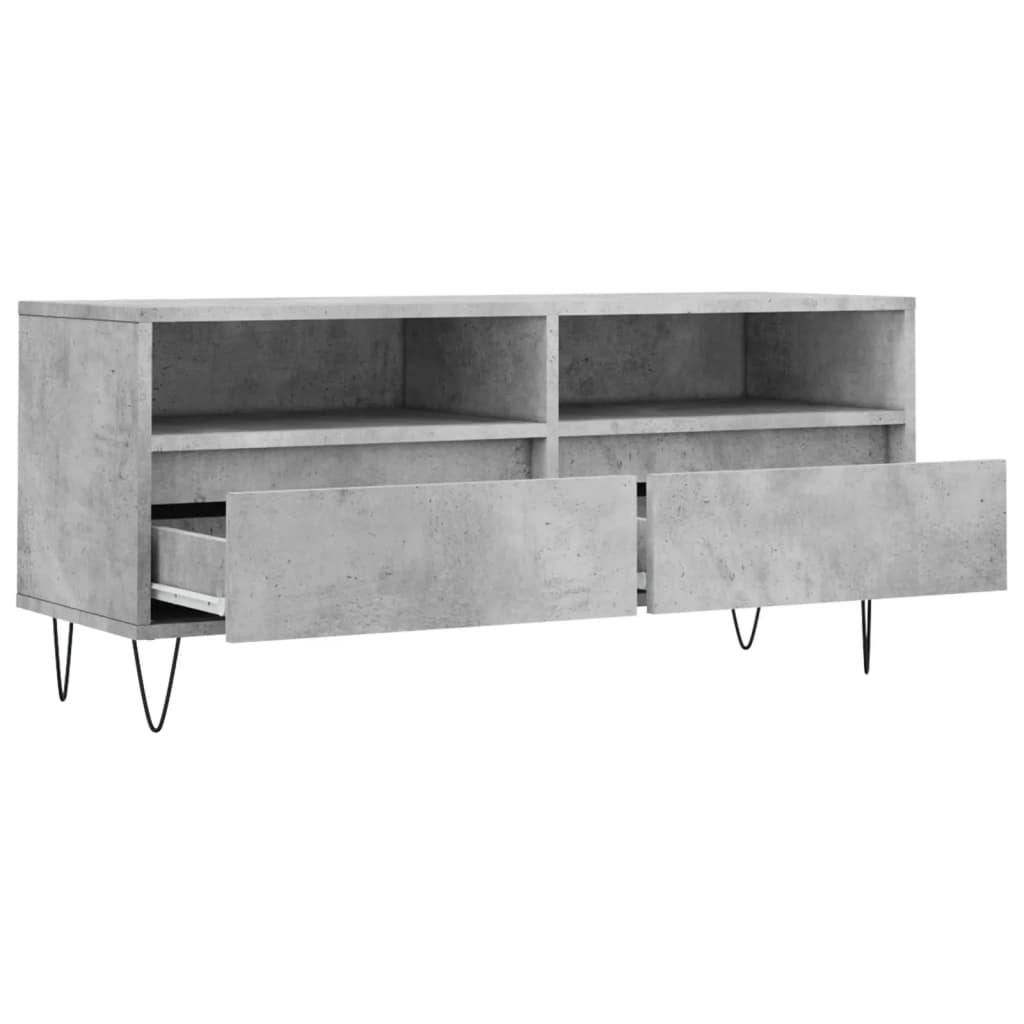 TV Cabinet Concrete Grey 100 x 34.5 x 44.5 cm Particleboard