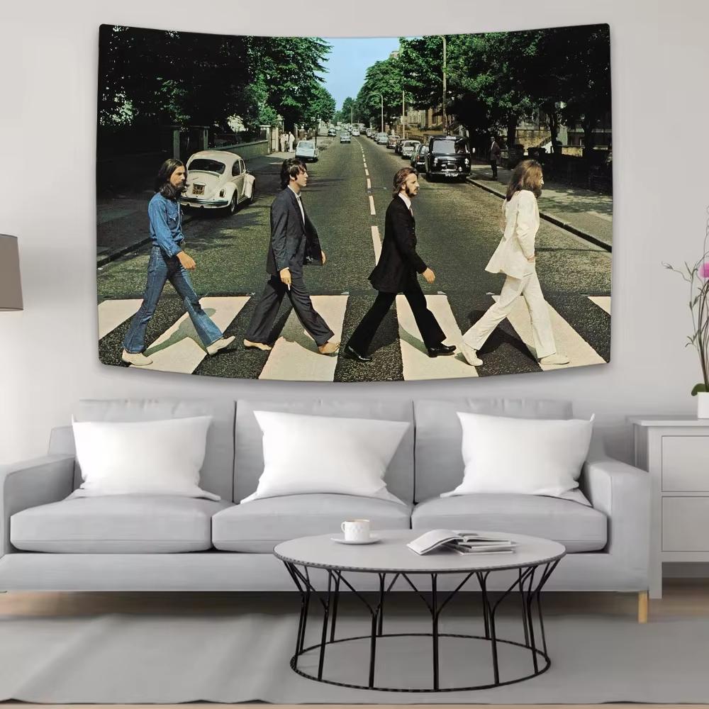1Pc Classic Rock Themed Polyester Tapestry, 2D Printed, All-Season Festive, Bedroom/Living Room Wall Decor, Ideal For Music Love