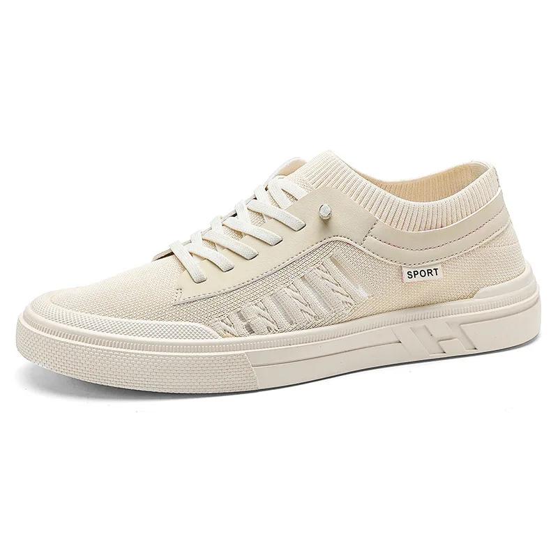 Fashion Summer Casual Sneakers for Men Breathable Loafers Lightweight Round Head Fashionable and Versatile Solid Colour Non-slip Flats