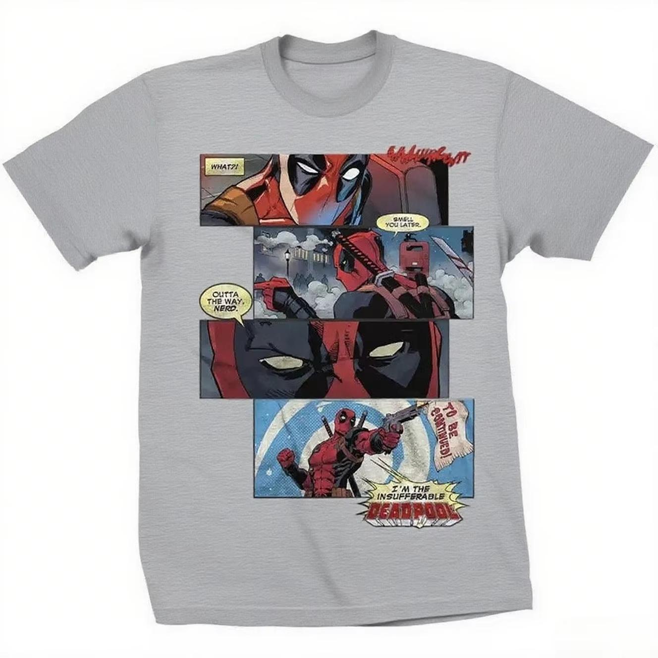 

Deadpool Comic Strip Graphic Graphic Printing Summer Autumn Cotton Unisex T-shirts Short Sleeves Luxury tdoor Sports Brand Ou S