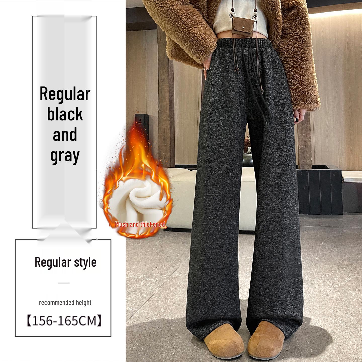 

Women s Plus Velvet Thickened Wide-Leg Pants - Autumn/Winter Lazy Style, Flaw-Hiding, Slimming, Warm, Casual Versatile Long Pants 2025. Large