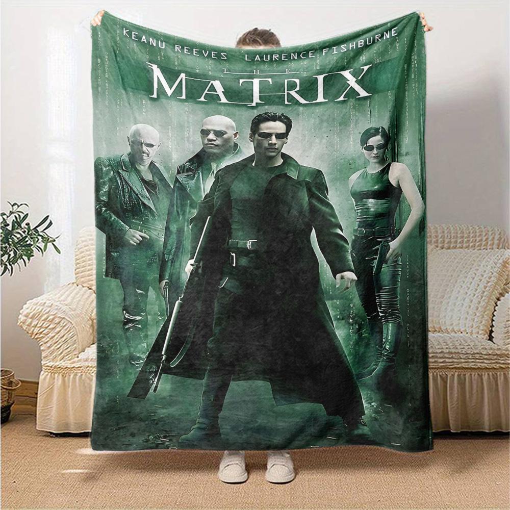 1 Stück Matrix Keanu Reeves Flanelldecke Weiche Warme Überwurfdecke für Zuhause, Büro, Reisen, Ganzjahres Gemütliche Bettwäsche GeschenkL1156