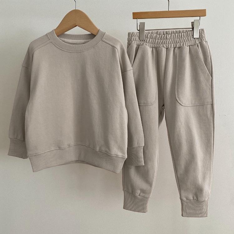 

Children s Autumn Casual Korean Hoodie Set - Boys & Girls Two-Piece Long Sleeve Outfit 90 cm