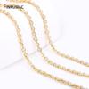 3.5mm*3mm 14K Gold Plated Brass Cross Link Chains For Jewelry Making, High Quality Bulk Chains For Handmade Craft Accessories
