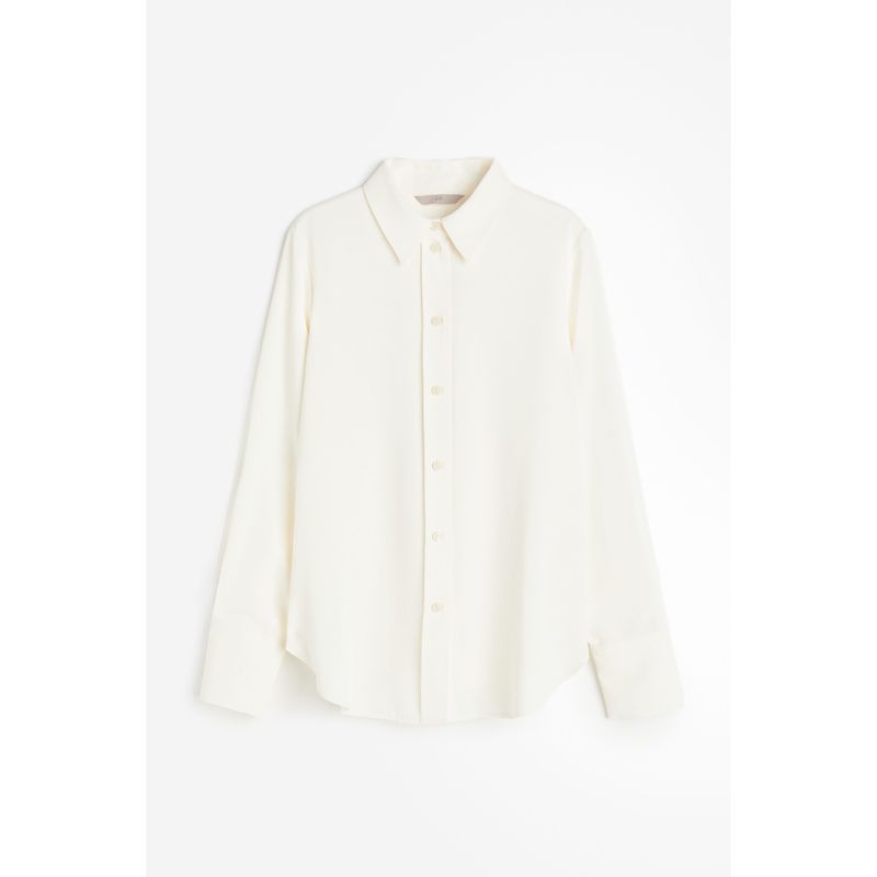 

HM Women s Shirt Autumn Undershirt Long Sleeves Lapel Fashion Minimalist Commuter Top 1220978 Cream color 160/88A