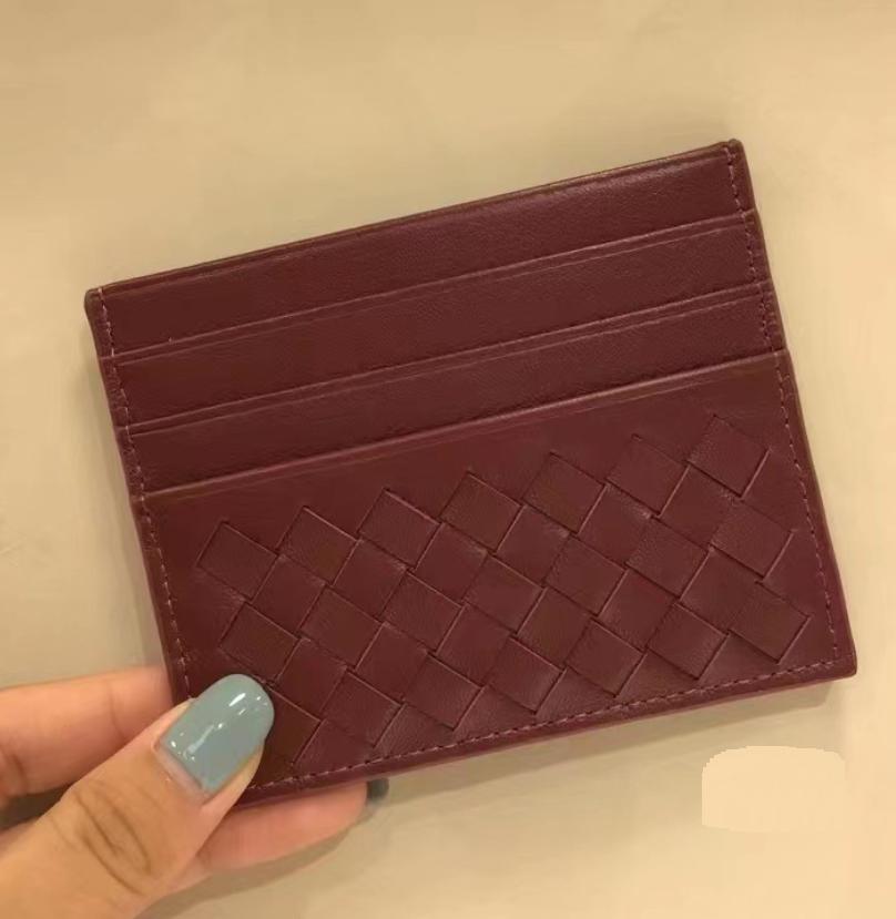 Aus Schaffell gewebter, ultradünner Kartenhalter aus echtem Leder mit mehreren Steckplätzen für den tragbaren Ausweishalter für Herren im Business-Stil, Mini-Kartentasche