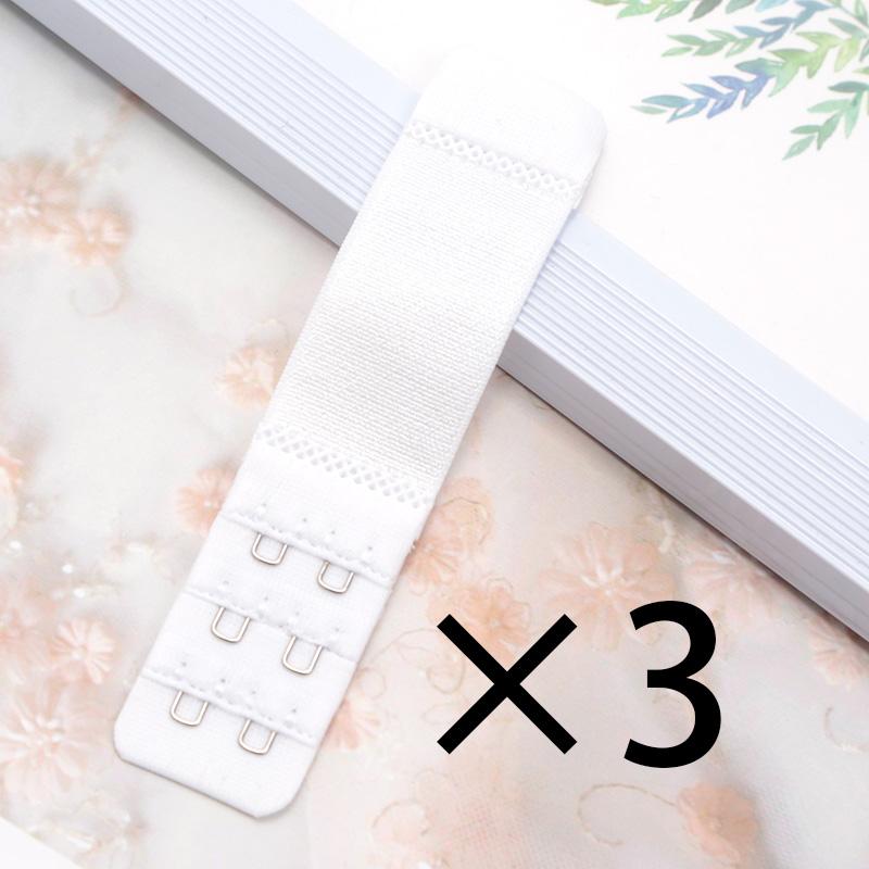 3pcs 2 Hook Bra Extension Strap Extenders for Women Adjustable Belt Buckle Nylon Elastic Bra Extension Strap Hook Clip Expander