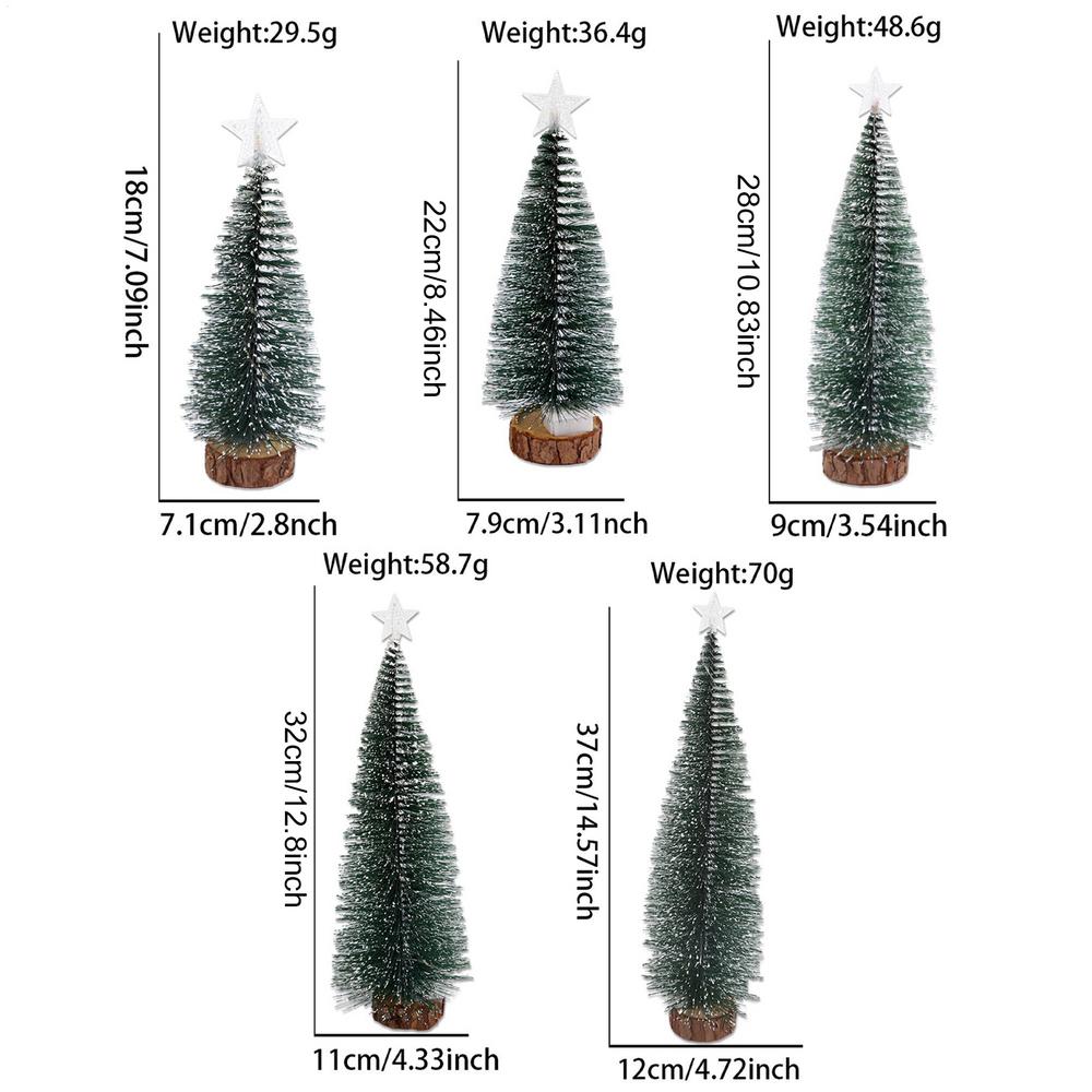 

Tabletop Christmas Tree 5 Pieces Light Up Seasonal Decoration Artificial Table Christmas Tree For Home Office Apartment Store AS picture