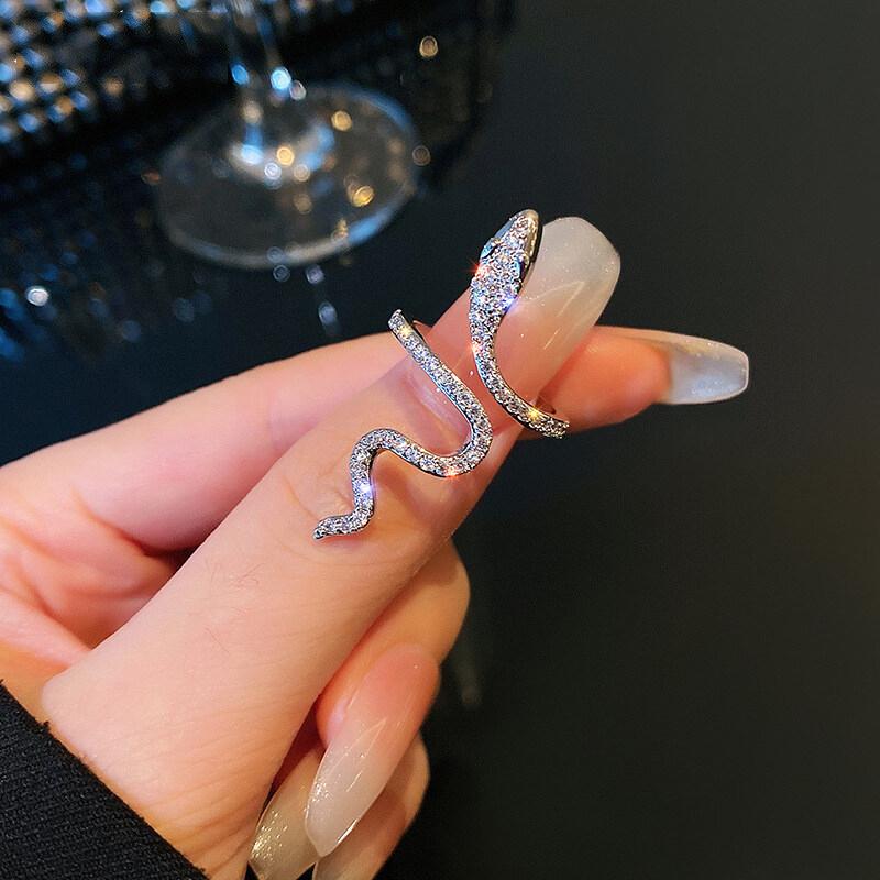 Punk Irregular Rings With Opal Aesthetic Egirl Hollow Vintage Stone Rings For Women Y2k Open Ring Trendy Jewelry