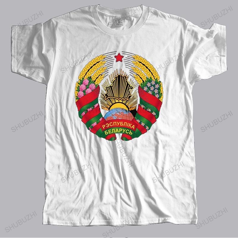 National Emblem Of Belarus T Shirt Unisex Short Sleeve Belarusian Pride Tshirt Printed Tee Tops Cotton Slim Fit Tshirt Merchandise