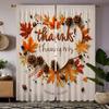 2pcs set HD Thanksgiving pine cone Maple Leaf decorative curtain White tie digital printed curtain Home Decoration style Deco