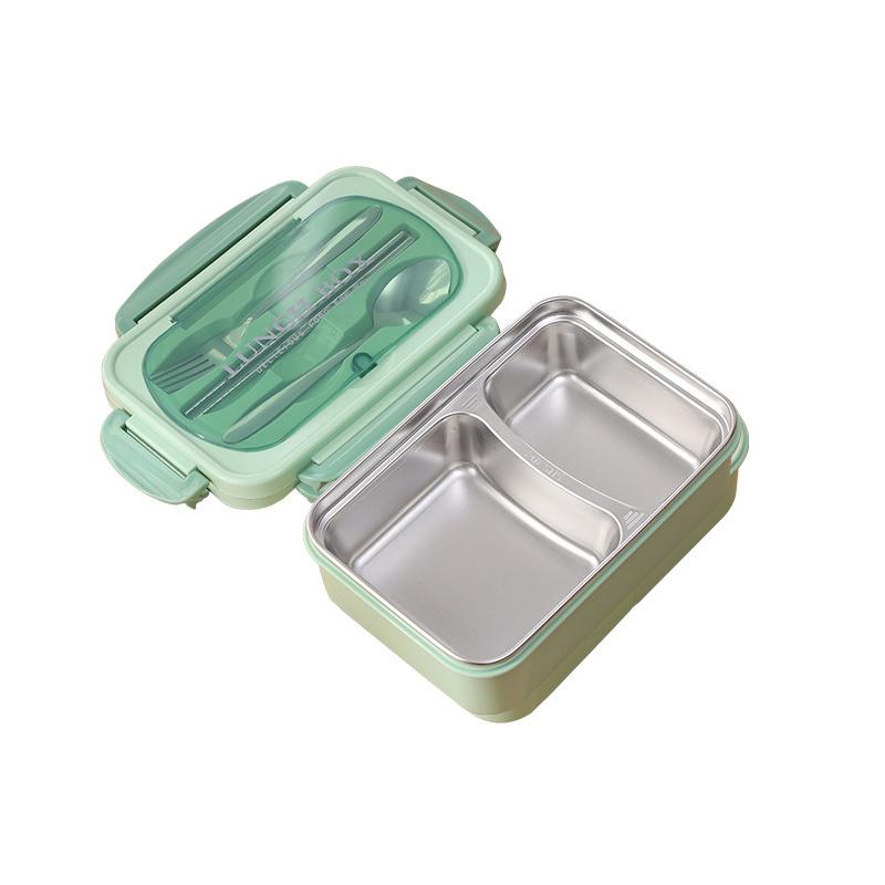 MeyJig Mikrovlnná krabička na oběd Nerezová Nepropustná Bento Box Nádoba na jídlo s nádobím