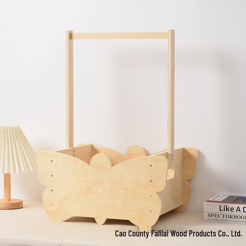Nicho de pared de madera con forma de mariposa para baby shower y cesta de almacenamiento de juguetes