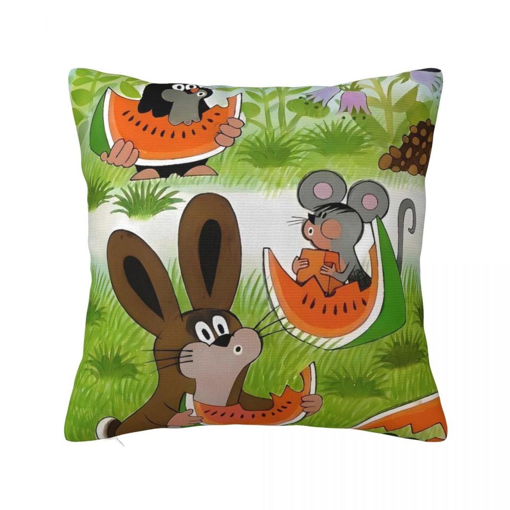 The Little Mole Cartoon Pillow Cover Square Pillow Case Cushion Cover Kawaii Custom DIY Pillowcases For Wedding Party Home Decor