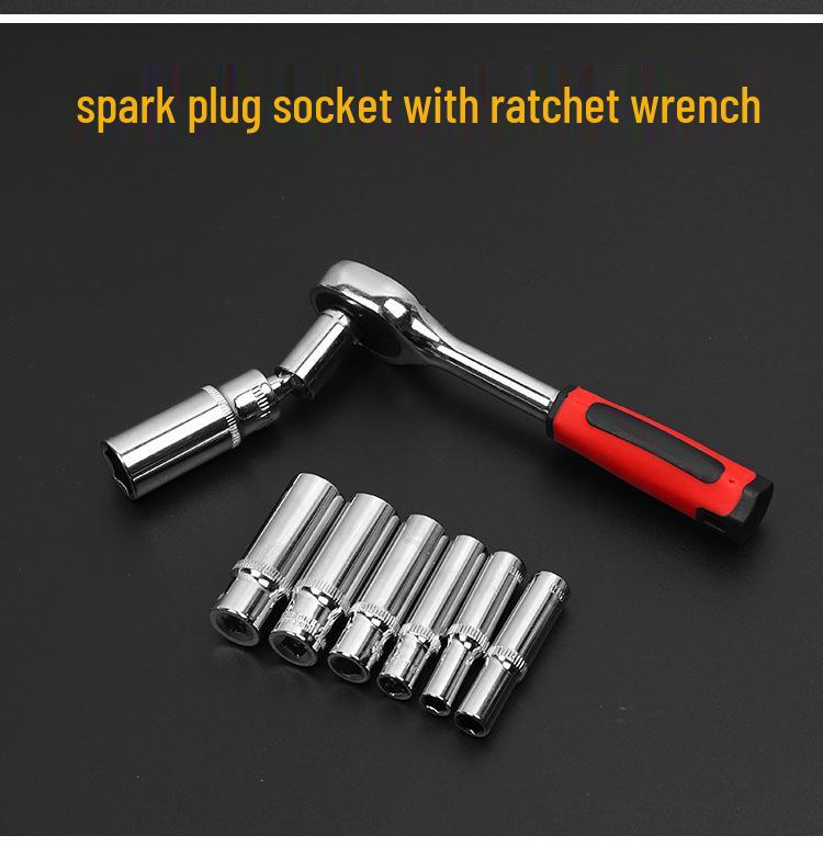 53-Piece Small Tool Set with 1/4" Ratchet, Extension Rod, Quick Wrench & Sockets for Auto & Mechanical Repair