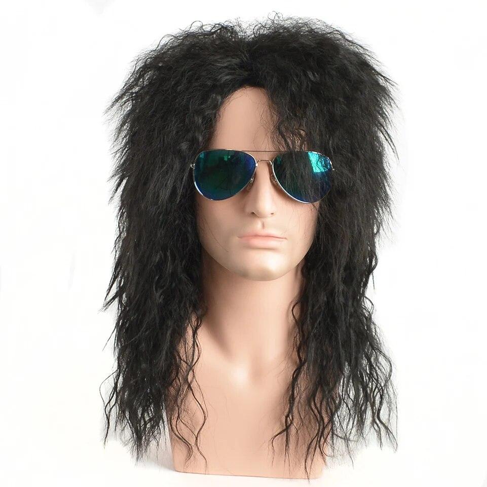 Synthetic Long Blonde  Water Ripple Hair Wigs For Men Curly Natural Wig Adjustable Size Suitable for Daily Wear Man Hair Wig