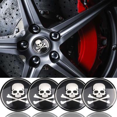 4 buc/lot 56mm 3D craniu autocolant pentru mașină emblema craniu anvelopă auto volan centru butuc capac emblemă insignă accesorii decorare mașină